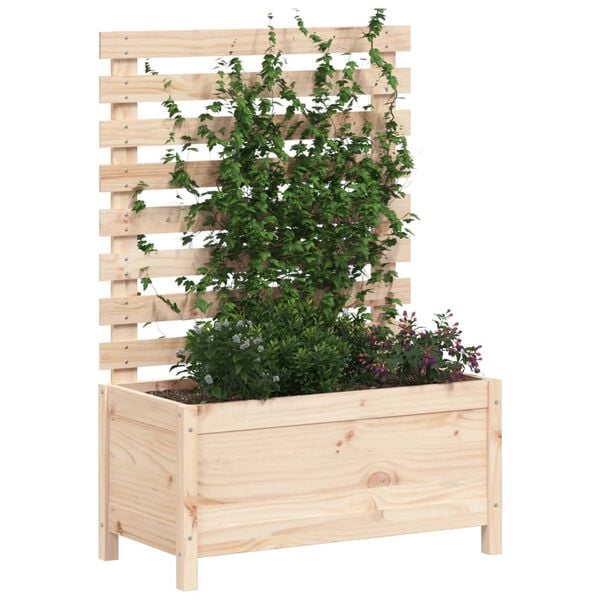 vidaXL Ζαρντινιέρα με Ράφι 79 x 39,5 x 114 εκ. από Μασίφ Ξύλο Πεύκου