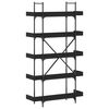 vidaXL Βιβλιοθήκη 5 Επιπέδων Μαύρη 100 x 33 x 180,5 εκ. Επεξεργ. Ξύλο