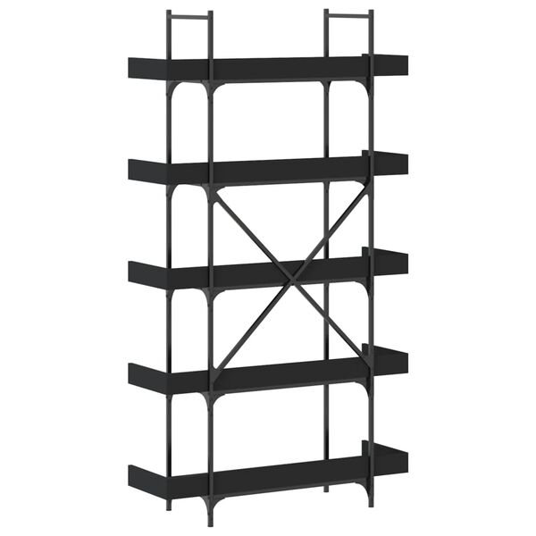 vidaXL Βιβλιοθήκη 5 Επιπέδων Μαύρη 100 x 33 x 180,5 εκ. Επεξεργ. Ξύλο