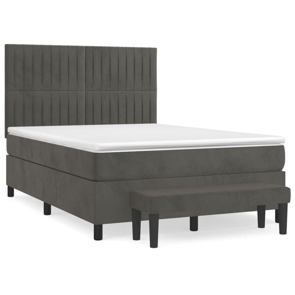 vidaXL &Kappa;&rho;&epsilon;&beta;ά&tau;&iota; Boxspring &mu;&epsilon; &Sigma;&tau;&rho;ώ&mu;&alpha; &Sigma;&kappa;&omicron;ύ&rho;&omicron; &Gamma;&kappa;&rho;&iota; 140x190 &epsilon;&kappa;. &Beta;&epsilon;&lambda;&omicron;ύ&delta;&iota;&nu;&omicron;