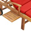 vidaXL Ξαπλώστρα Κόκκινη από Μασίφ Ξύλο Teak με Μαξιλάρι