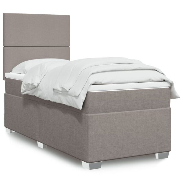 vidaXL &Kappa;&rho;&epsilon;&beta;ά&tau;&iota; Boxspring &mu;&epsilon; &Sigma;&tau;&rho;ώ&mu;&alpha; Taupe 90x190 &epsilon;&kappa;.&Upsilon;&phi;&alpha;&sigma;&mu;ά&tau;&iota;&nu;&omicron;