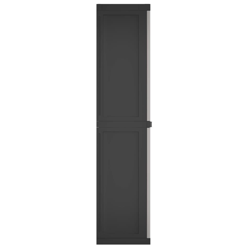 vidaXL Ντουλάπι Αποθ. Εξ. Χώρου Γκρι/Μαύρο 65x37x165εκ. Πολυπροπυλένιο