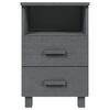 vidaXL Κομοδίνο HAMAR 2 Τεμ. Σκ. Γκρι 40x35x62 εκ. Μασίφ Ξύλο Πεύκου