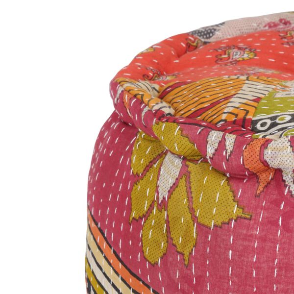 vidaXL Πουφ και Χαλί 3 τεμ. Patchwork Υφασμάτινα