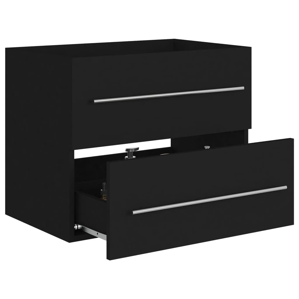 vidaXL Ντουλάπι Νιπτήρα Μαύρο 60 x 38,5 x 48 εκ. από Επεξ. Ξύλο