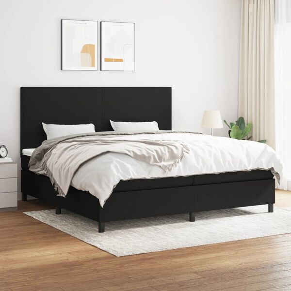 vidaXL &Kappa;&rho;&epsilon;&beta;ά&tau;&iota; Boxspring &mu;&epsilon; &Sigma;&tau;&rho;ώ&mu;&alpha; &Mu;&alpha;ύ&rho;&omicron; 200x200 &epsilon;&kappa;. &Upsilon;&phi;&alpha;&sigma;&mu;ά&tau;&iota;&nu;&omicron;