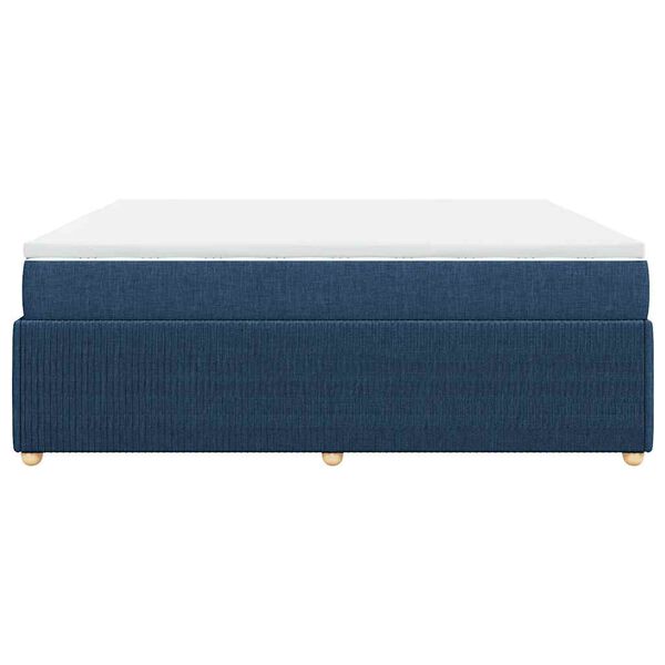 vidaXL Κρεβάτι Boxspring με Στρώμα Μπλε 180x200 εκ. Υφασμάτινο