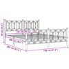 vidaXL Πλαίσιο Κρεβατιού με Κεφαλάρι&Ποδαρικό Μαύρο 150x200εκ. Μέταλλο