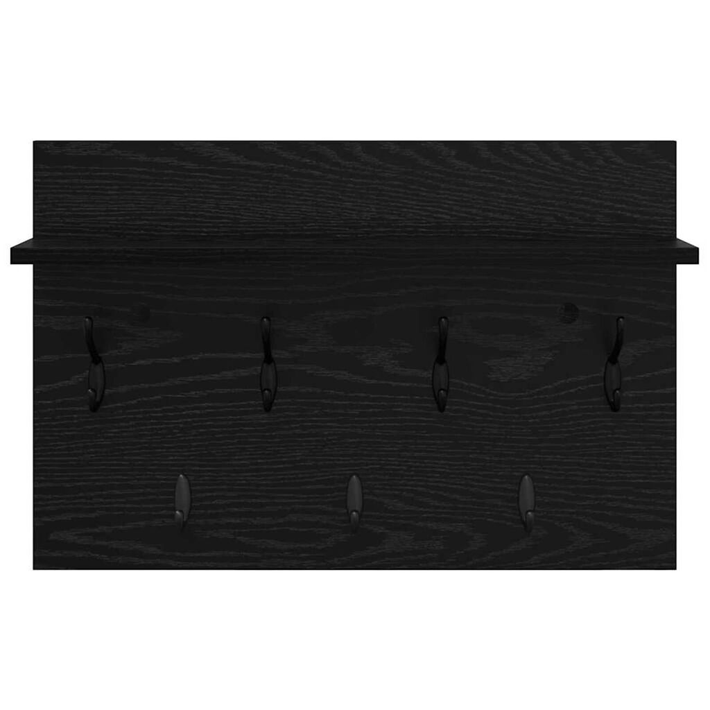 vidaXL Τοίχου Κρεμάστρα Μαύρη δρυς 60 x 40 x 12 cm Επεξεργασμένο ξύλο