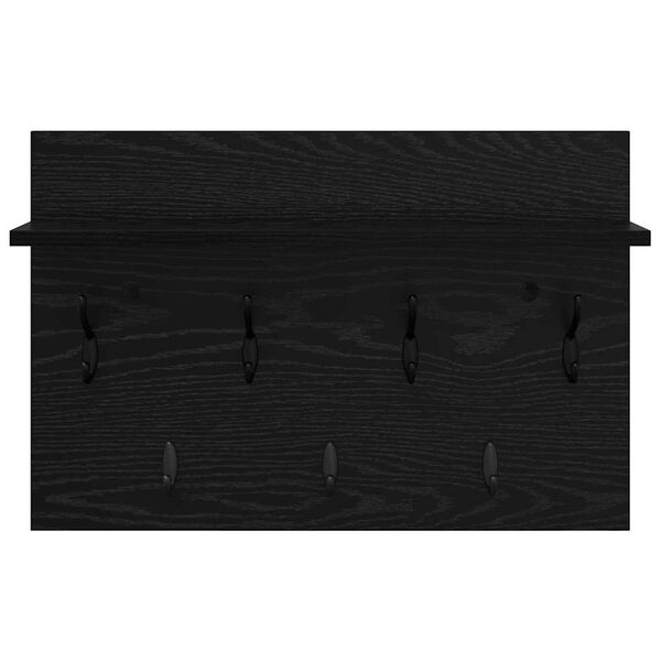 vidaXL Τοίχου Κρεμάστρα Μαύρη δρυς 60 x 40 x 12 cm Επεξεργασμένο ξύλο