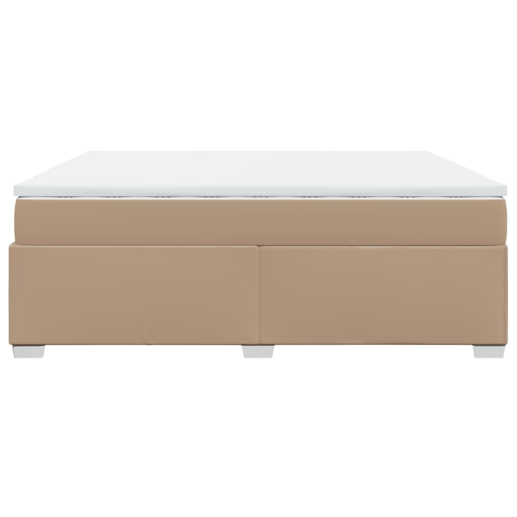 vidaXL Κρεβάτι Boxspring με Στρώμα Καπουτσίνο 200x200εκ.από Συνθ.Δέρμα