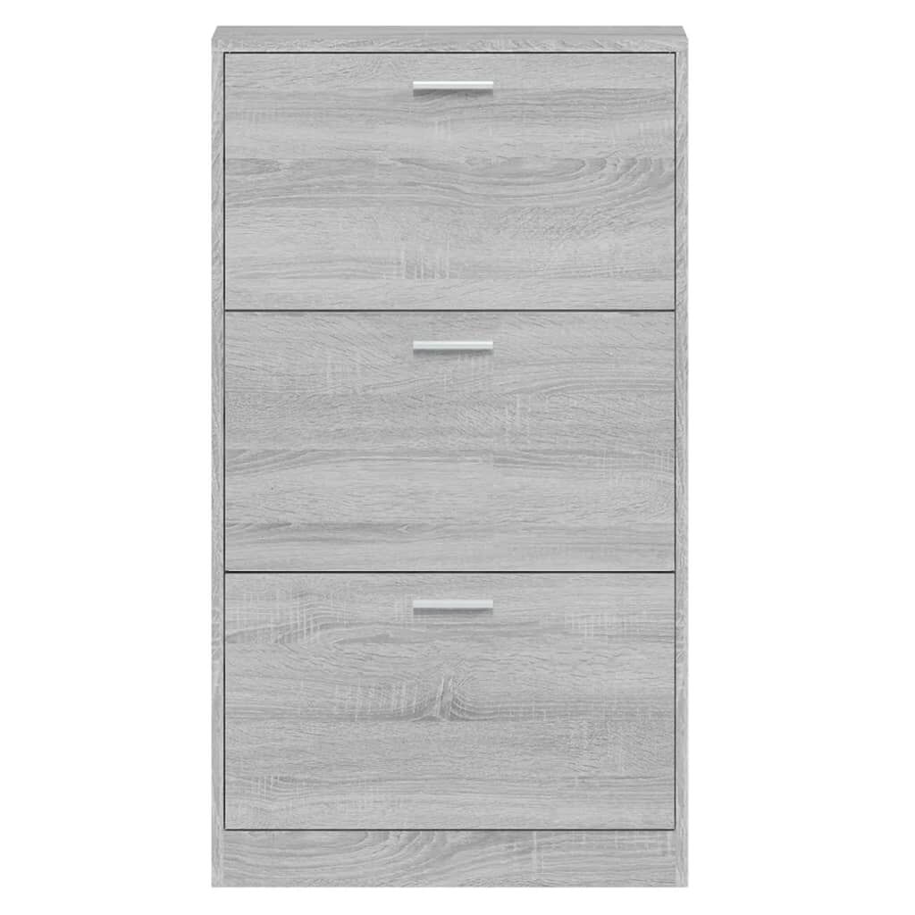 vidaXL Παπουτσοθήκη Γκρι Sonoma 59x17x108 εκ. από Επεξεργασμένο Ξύλο