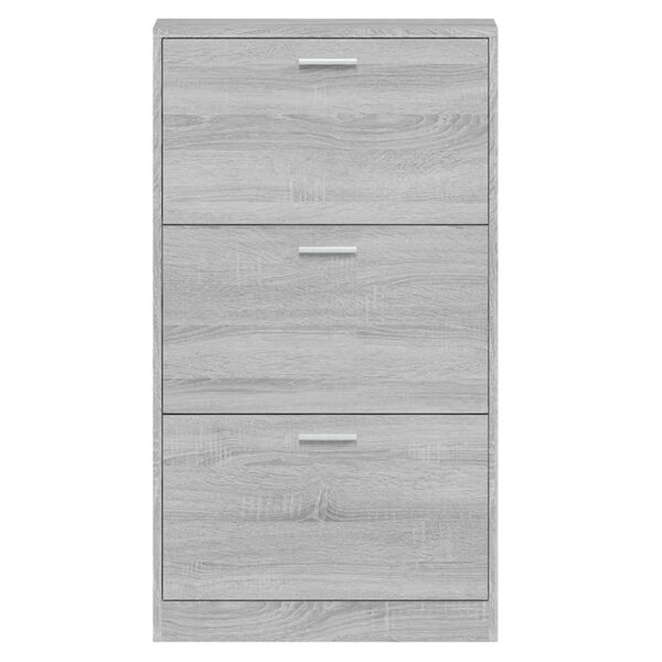 vidaXL Παπουτσοθήκη Γκρι Sonoma 59x17x108 εκ. από Επεξεργασμένο Ξύλο