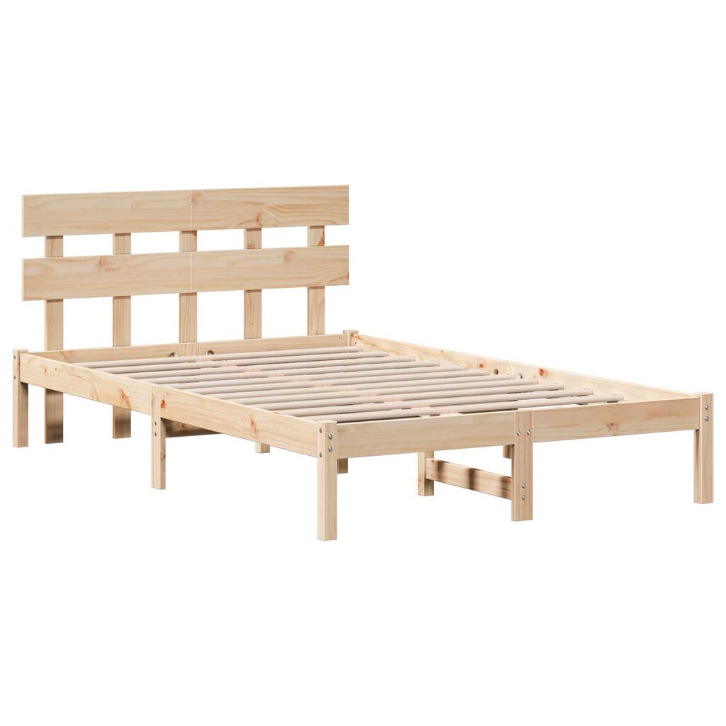 vidaXL Σκελετός Κρεβατιού Καφέ 120 x 190 cm Μασίφ ξύλο πεύκου