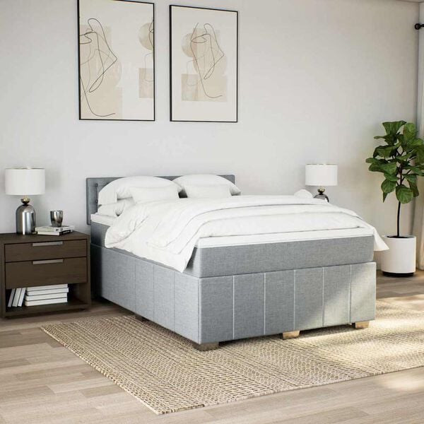 vidaXL &Kappa;&rho;&epsilon;&beta;ά&tau;&iota; Boxspring &mu;&epsilon; &Sigma;&tau;&rho;ώ&mu;&alpha; &Alpha;&nu;&omicron;&iota;&chi;&tau;ό &Gamma;&kappa;&rho;&iota; 140x200 &epsilon;&kappa;. &Upsilon;&phi;&alpha;&sigma;&mu;ά&tau;&iota;&nu;&omicron;