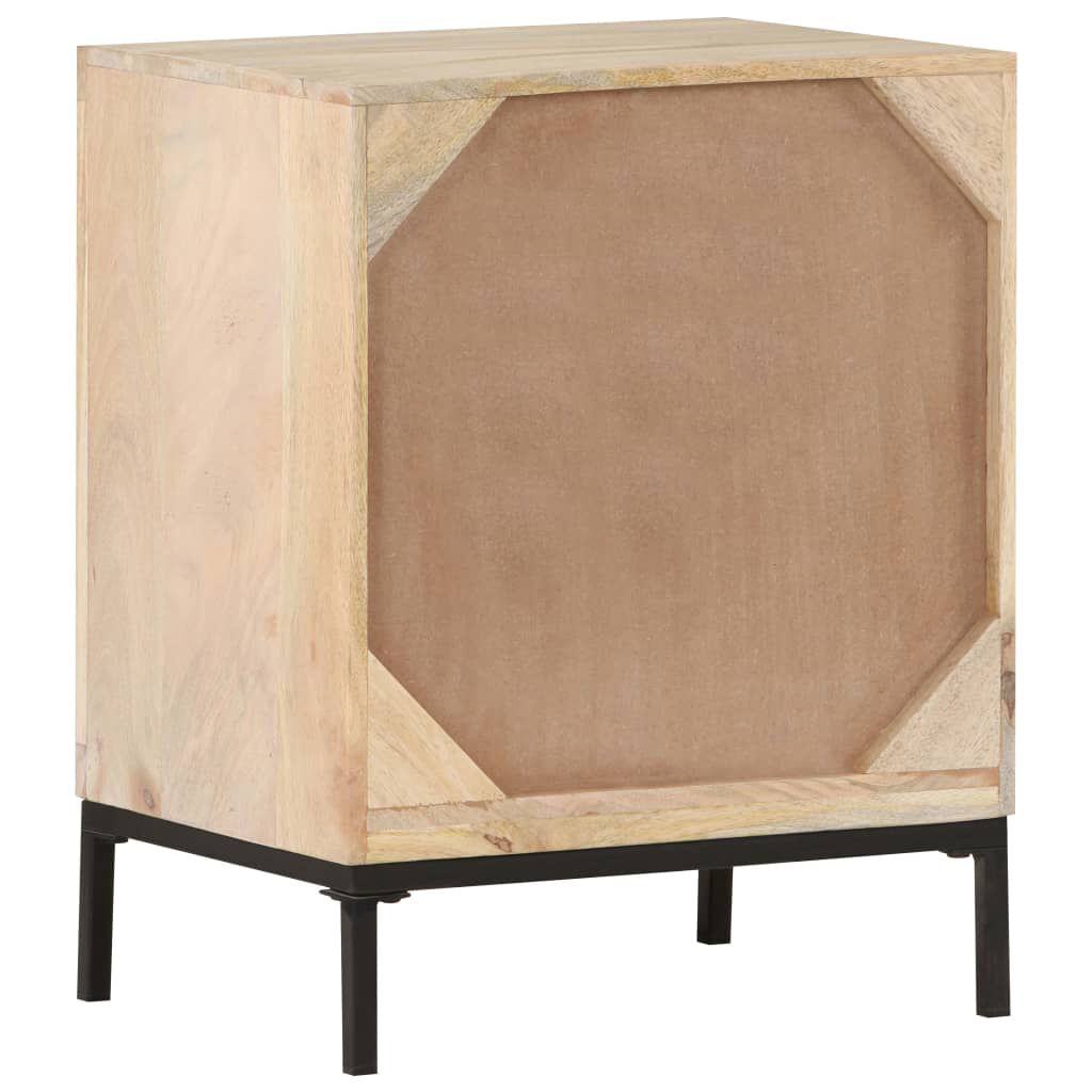 vidaXL Κομοδίνο 40 x 30 x 50 εκ. Μασίφ Ξύλο Μάνγκο/Φυσικό Ζαχαροκάλαμο