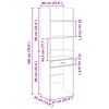 vidaXL Βιβλιοθήκη Γκρι 60 x 35 x 180 εκ. από Επεξ. Ξύλο