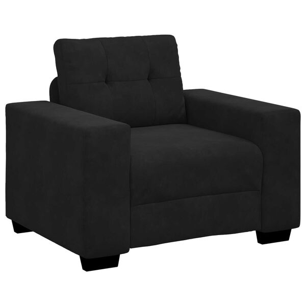 vidaXL Σετ Καναπέ με μαξιλάρι 3 pcs Μαύρο 221 x 78 x 80 εκ Βελούδο