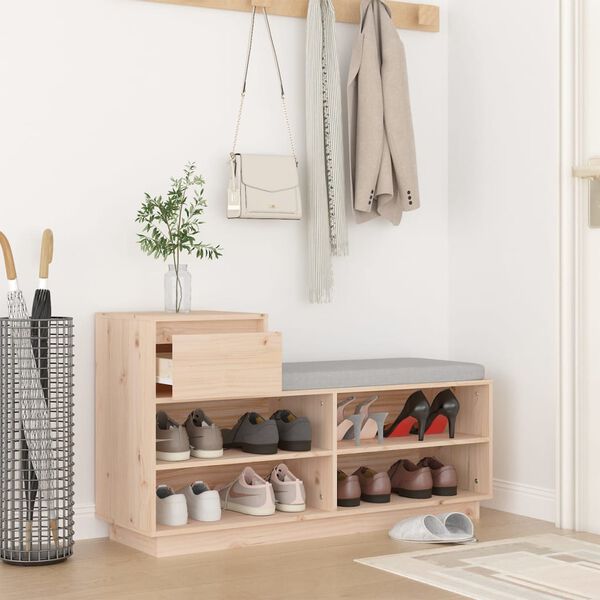 vidaXL Παπουτσοθήκη 110 x 34 x61 εκ. από Μασίφ Ξύλο Πεύκου