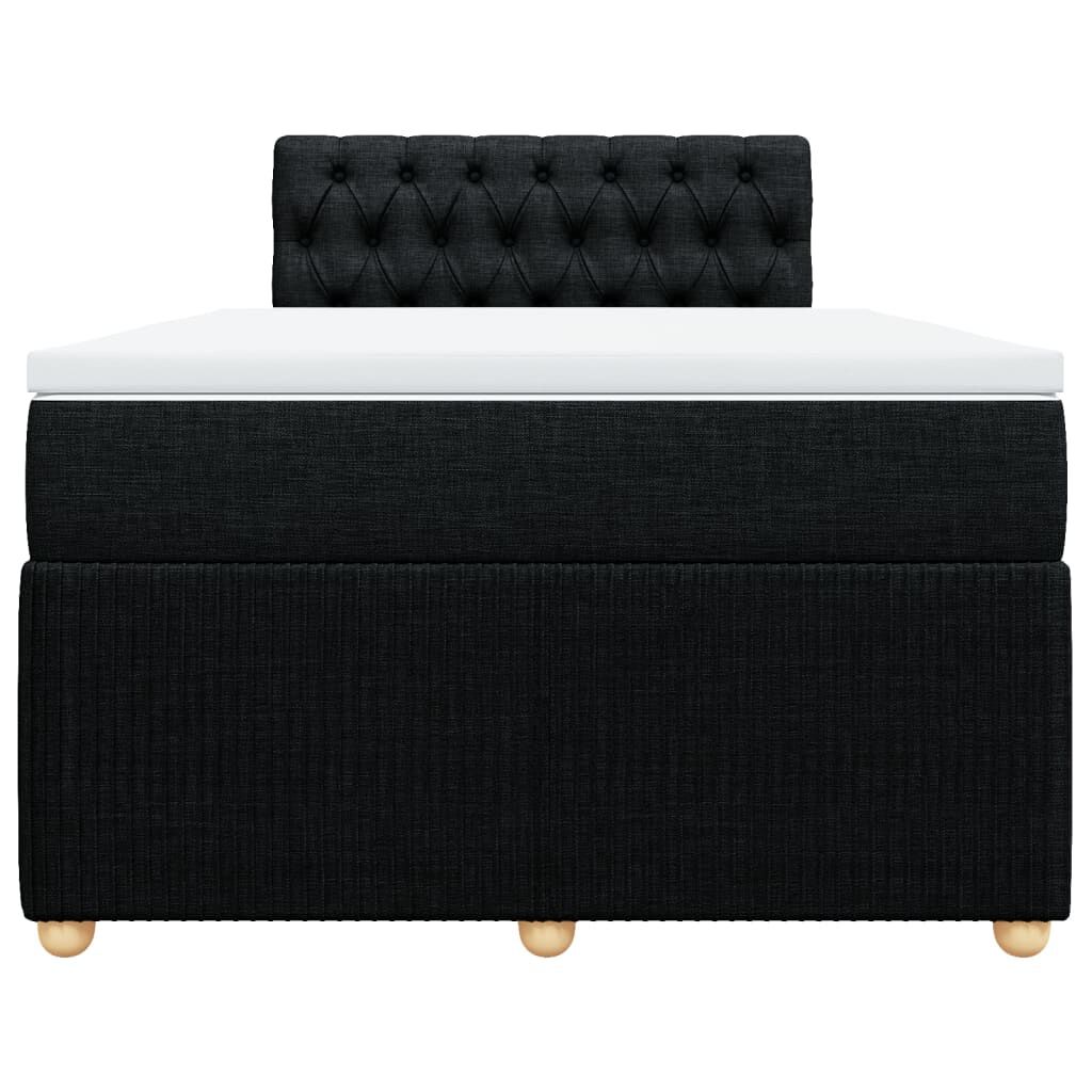 vidaXL Κρεβάτι Boxspring με Στρώμα Μαύρο 120x190 εκ. Υφασμάτινο