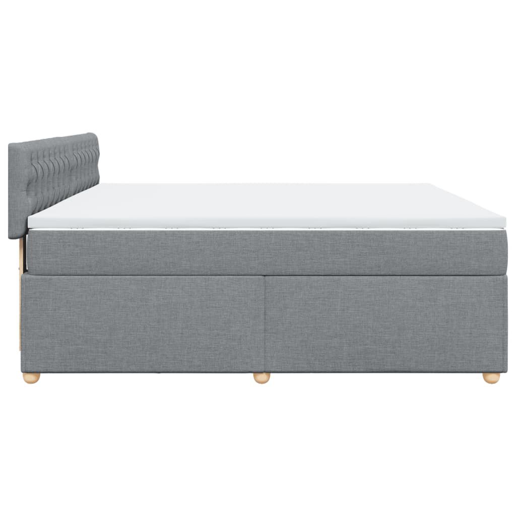 vidaXL Κρεβάτι Boxspring με Στρώμα Ανοιχτό Γκρι 180x200 εκ. Υφασμάτινο
