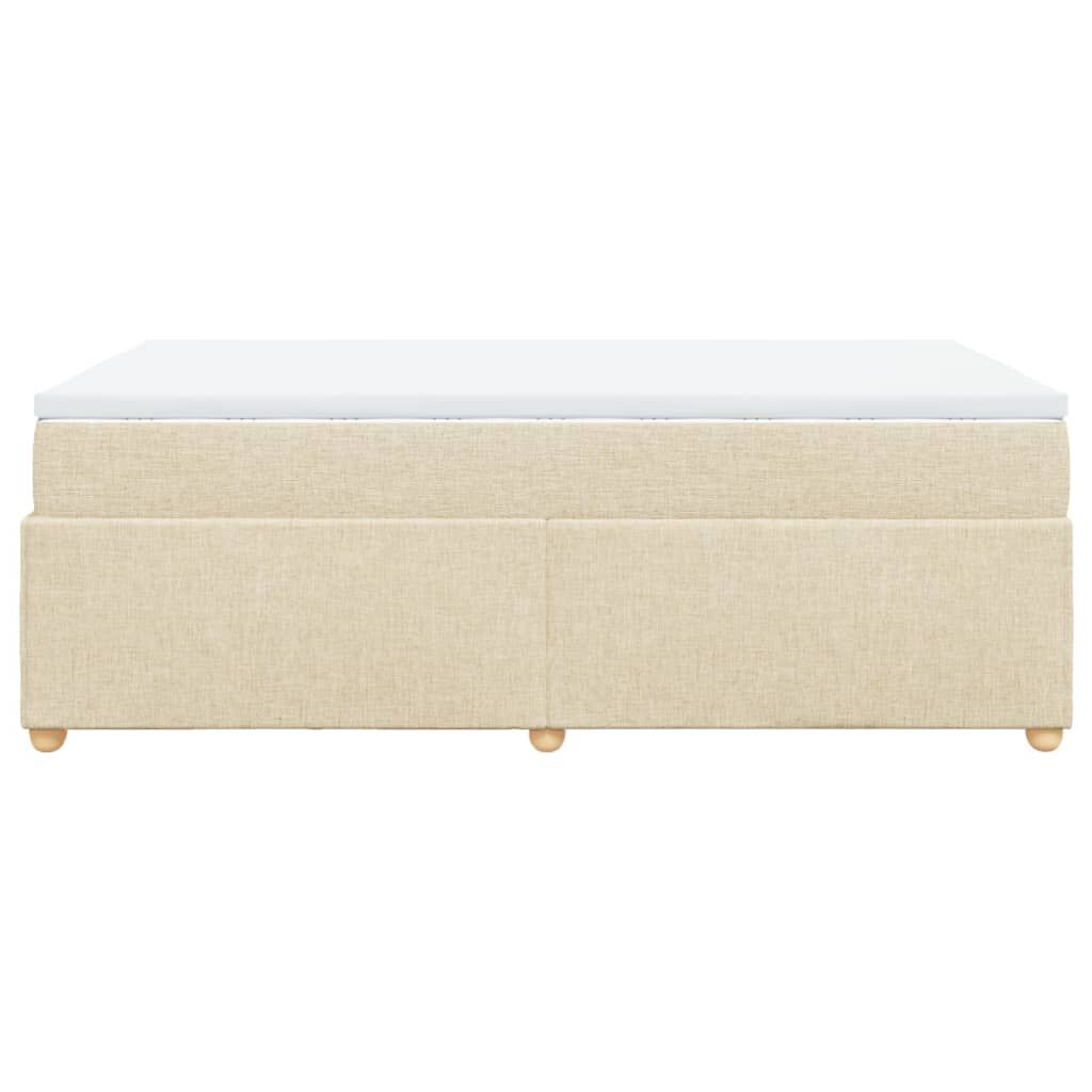 vidaXL Κρεβάτι Boxspring με Στρώμα Κρεμ 120x200 εκ. Υφασμάτινο