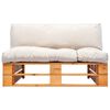vidaXL Καναπές Κήπου Παλέτες Ξύλο Πεύκου με Μαξιλάρια Χρώμα Άμμου
