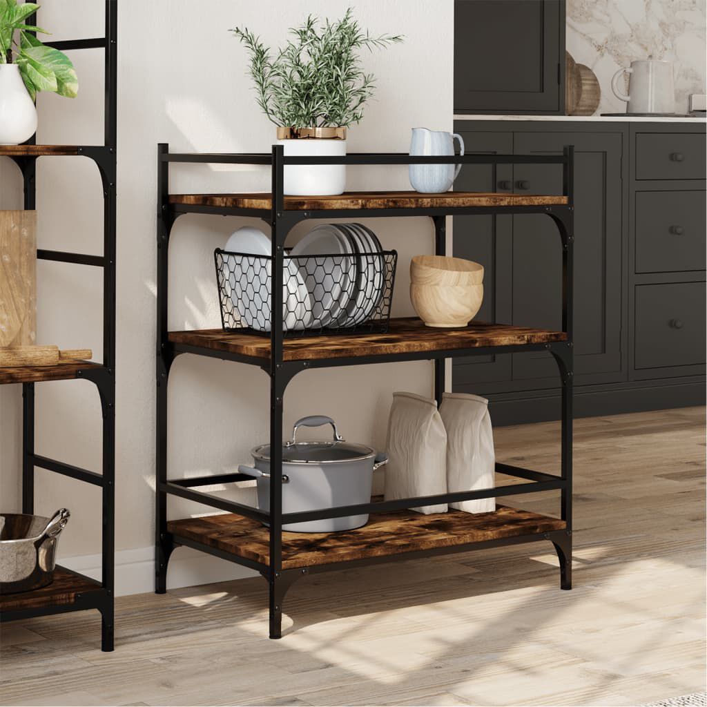 vidaXL Τρόλεϊ Κουζίνας Καπνιστή Δρυς 65x40x86,5 εκ. Επεξεργασμένο Ξύλο