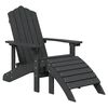 vidaXL Καρέκλες Κήπου Adirondack 2 τεμ. Ανθρακί από HDPE με Υποπόδια