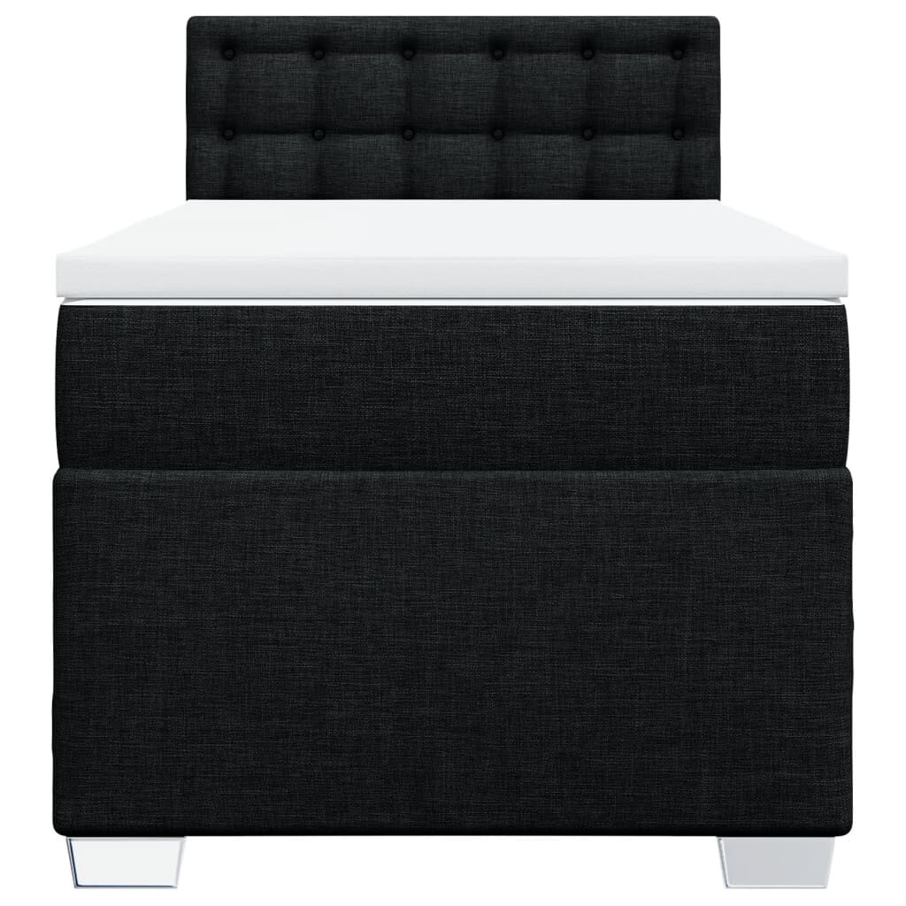 vidaXL Κρεβάτι Boxspring με Στρώμα Μαύρο 80 x 200 εκ. Υφασμάτινο