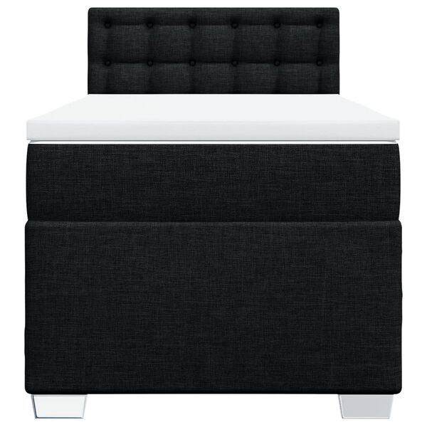 vidaXL Κρεβάτι Boxspring με Στρώμα Μαύρο 80 x 200 εκ. Υφασμάτινο