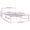 vidaXL Πλαίσιο Κρεβατιού Μελί 120x190 εκ. Μασίφ Ξύλο Small Double