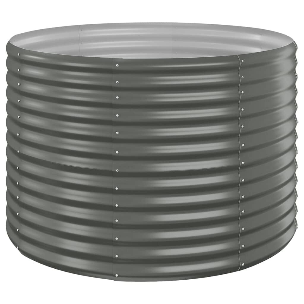 vidaXL Ζαρντινιέρα Γκρι 100x100x68 εκ. Ατσάλι με Ηλεκτρ. Βαφή Πούδρας