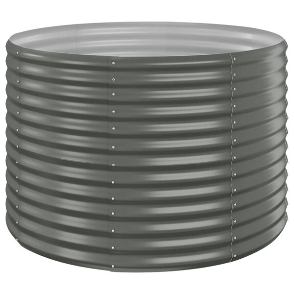 vidaXL Ζαρντινιέρα Γκρι 100x100x68 εκ. Ατσάλι με Ηλεκτρ. Βαφή Πούδρας