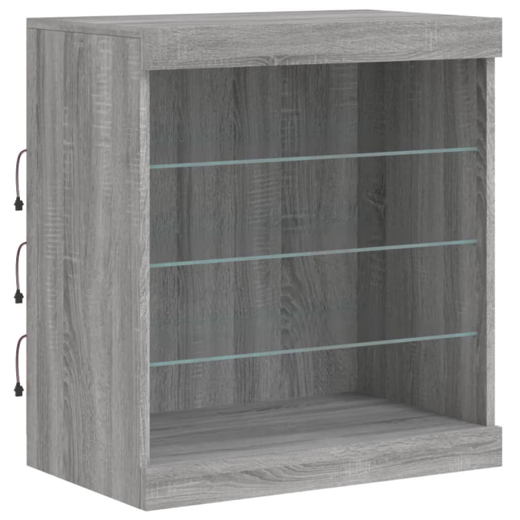 vidaXL Μπουφές με LED Γκρι Sonoma 181,5 x 37 x 67 εκ.