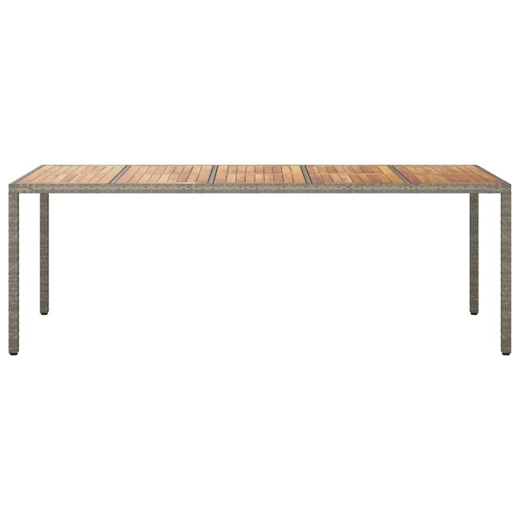 vidaXL Τραπέζι Κήπου για Φαγητό Γκρι 250 x 100 x 75 cm Πολυ ράταν