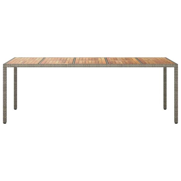 vidaXL Τραπέζι Κήπου για Φαγητό Γκρι 250 x 100 x 75 cm Πολυ ράταν