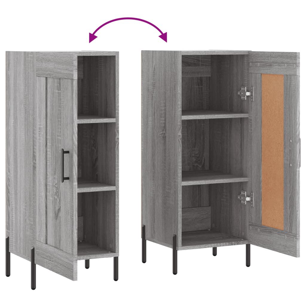 vidaXL Ντουλάπι Γκρι Sonoma 34,5x34x90 εκ. από Επεξεργασμένο Ξύλο