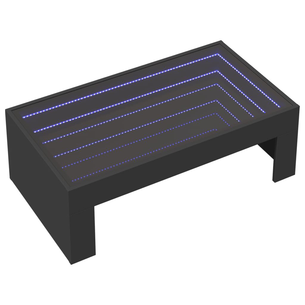 vidaXL Τραπεζάκι Σαλονιού Infinity LED Μαύρο 90x50x30 εκ.