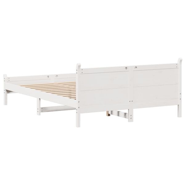 vidaXL Σκελετός Κρεβ. Χωρίς Στρώμα Λευκό 150x200 εκ Μασίφ Πεύκο