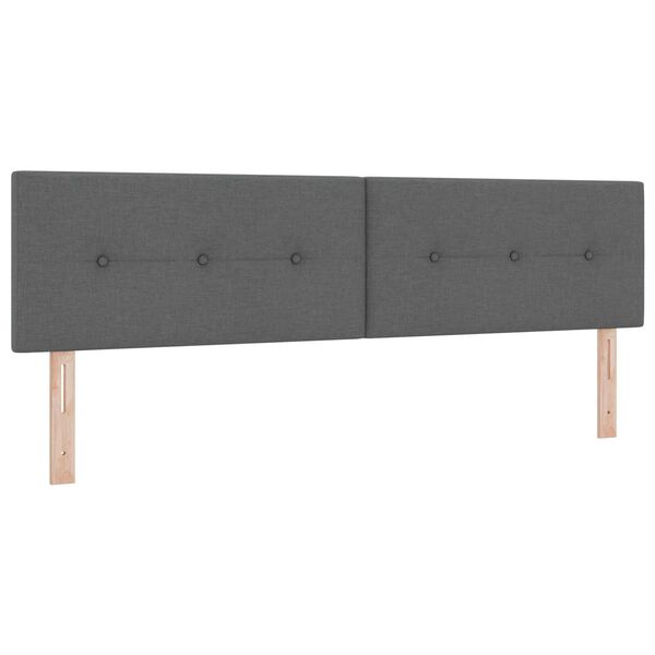 vidaXL Κρεβάτι Βολής με Στρώμα & LED Σκούρο Γκρι 180x200 cm Υφάσματος