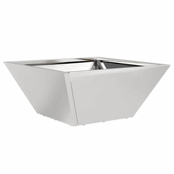 vidaXL Γλάστρα Κήπου Ασημί 35 x 35 x 15 εκ. Ανοξείδωτο ατσάλι