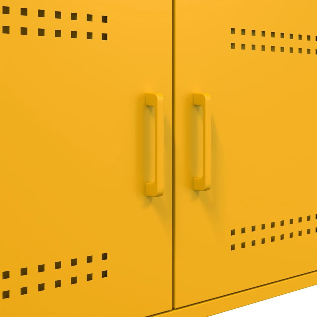 vidaXL Τραπέζι Κήπου Κίτρινο Μουσταρδί 68x50x50,5 εκ. Ατσάλινο