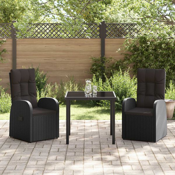 vidaXL Ρυθμιζόμενες Καρέκλες Κήπου 5 pcs Μαύρο 160 x 80 x 73 εκ