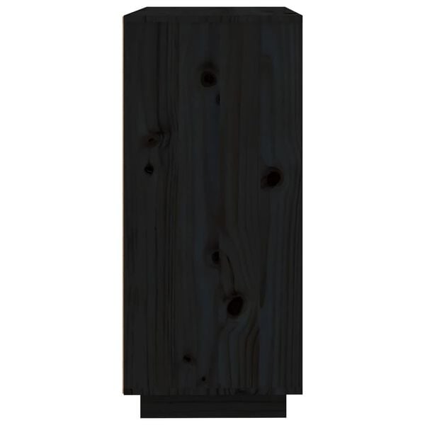 vidaXL Ντουλάπι Μαύρος 60x35x80 εκ. από Μασίφ Ξύλο Πεύκου
