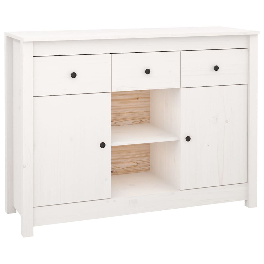 vidaXL Μπουφές Λευκός 100 x 35 x 75 εκ. από Μασίφ Ξύλο Πεύκου