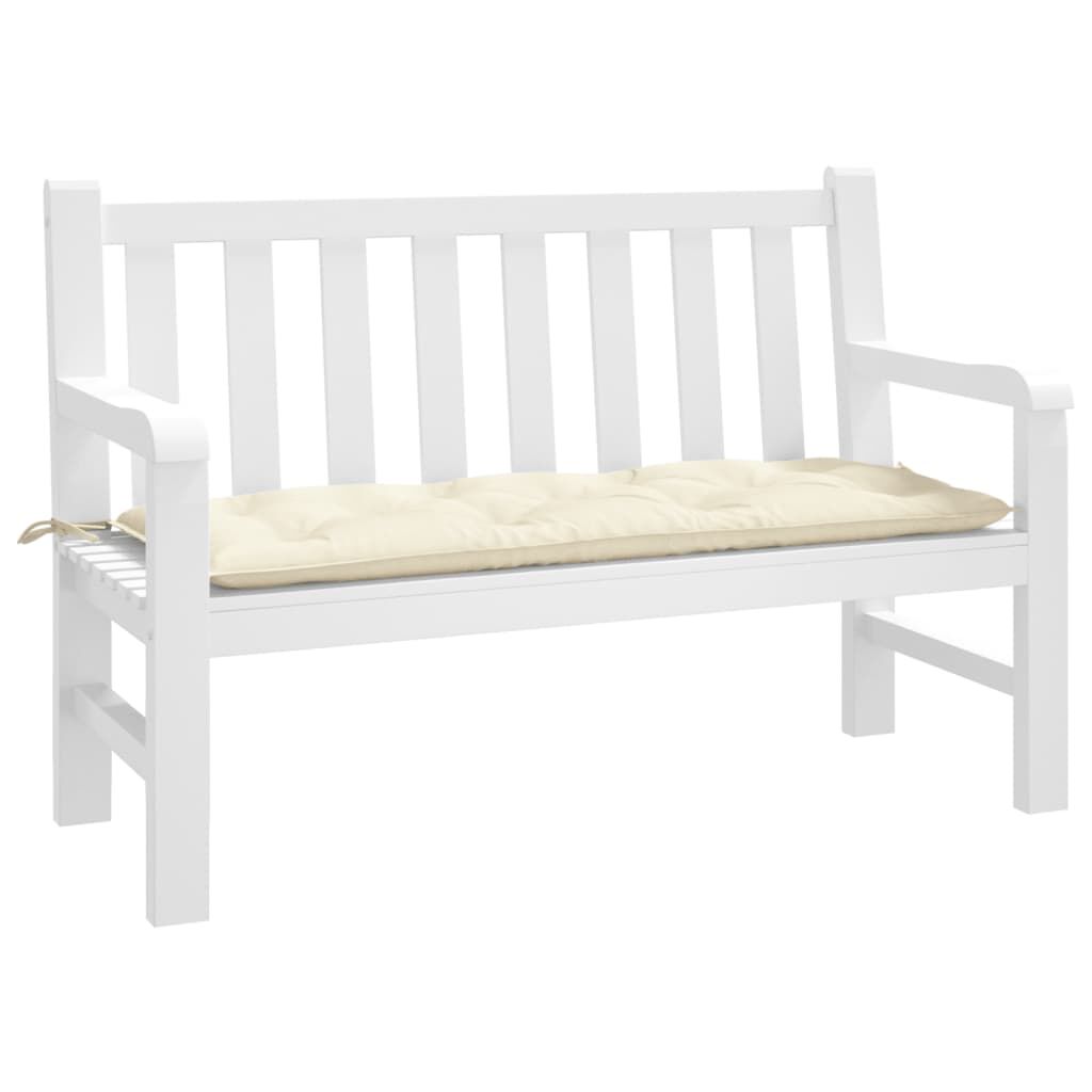 vidaXL Μαξιλάρι Πάγκου Κήπου Κρεμ 120x50x7 εκ. Ύφασμα Oxford