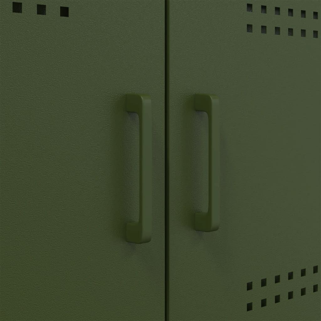 vidaXL Έπιπλα Τηλεόρασης 2 τεμ. Πράσινο Λαδί 68x39x50,5 εκ. από Χάλυβα