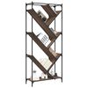 vidaXL Βιβλιοθήκη Καφέ Δρυς 79x30x180 εκ. Επεξεργ. Ξύλο & Μέταλλο